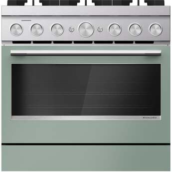 KitchenAid 36-Inch 6 Burner Commercial-Style Dual Fuel Range with No Preheat Air Fry Mode: Cardamom