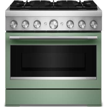 KitchenAid 36-Inch 6 Burner Commercial-Style Dual Fuel Range with No Preheat Air Fry Mode: Cardamom — thumbnail 2