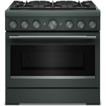 KitchenAid 36-Inch 6 Burner Commercial-Style Dual Fuel Range with No Preheat Air Fry Mode: Juniper — thumbnail 2