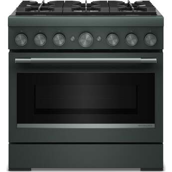 KitchenAid 36-Inch 6 Burner Commercial-Style Dual Fuel Range with No Preheat Air Fry Mode: Juniper — thumbnail 4
