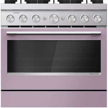 KitchenAid 36-Inch 6 Burner Commercial-Style Dual Fuel Range with No Preheat Air Fry Mode: Wildflower