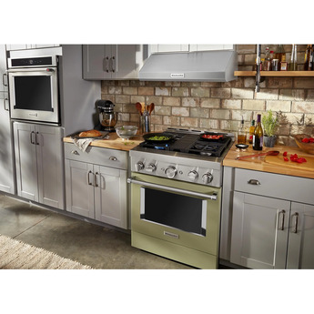 Kitchen Aid KitchenAid 30" 4.1 cu. ft. Avocado Cream Commercial-Style Natural Gas Sealed Bur — thumbnail 5