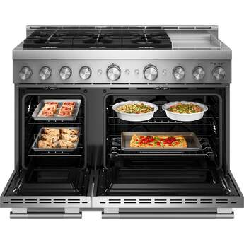 KitchenAid 48-Inch 6 Burner Commercial-Style Gas Range with Griddle: Stainless Steel — thumbnail 5