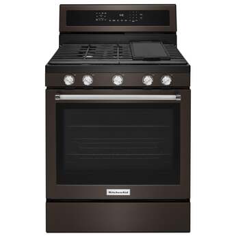 Kitchen Aid KitchenAid 30" Black Stainless Steel Freestanding Natural Gas Range - Convection
