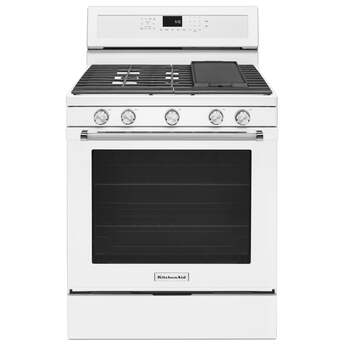 Kitchen Aid KitchenAid 30" White Freestanding Natural Gas Range - Convection