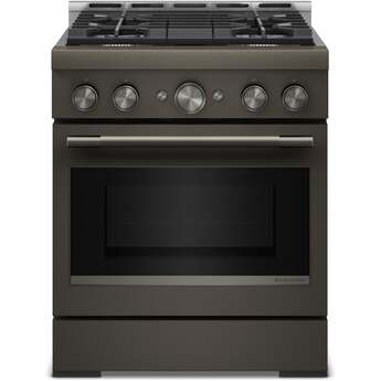 KitchenAid 30-Inch 4 Burner Commercial-Style Gas Range with No Preheat Air Fry Mode: Black Ore — thumbnail 5