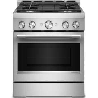 KitchenAid 30-Inch 4 Burner Commercial-Style Gas Range with No Preheat Air Fry Mode: Stainless Steel — thumbnail 3