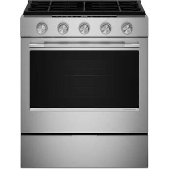 KitchenAid 5.0 Cu. Ft. Smart Slide-in Gas Range with Convection Cooking Modes: Stainless Steel