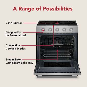 KitchenAid 5.0 Cu. Ft. Smart Slide-in Gas Range with Convection Cooking Modes and 2-in-1 Burner: Stainless Steel — thumbnail 40