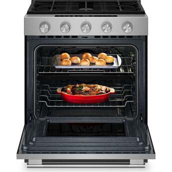 KitchenAid 5.0 Cu. Ft. Smart Slide-in Gas Range with Convection Cooking Modes and 2-in-1 Burner: Stainless Steel — thumbnail 6