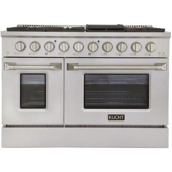 Kucht KNG481S 48 Inch Stainless Steel Gas Convection Double Oven Freestanding Range