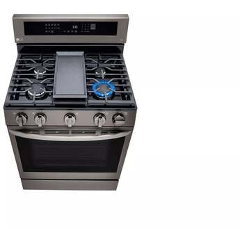 LG 30" Fingerprint Resistant Black Stainless Steel Natural Gas ThinQ InstaView Sealed Burner Range with Air Fry - Convection — thumbnail 10
