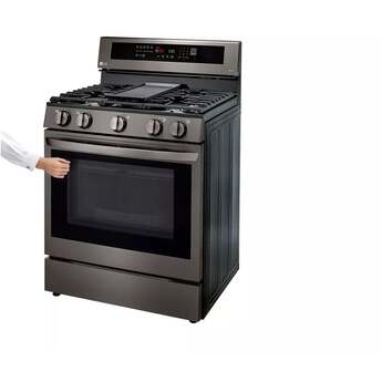 LG 30" Fingerprint Resistant Black Stainless Steel Natural Gas ThinQ InstaView Sealed Burner Range with Air Fry - Convection — thumbnail 12