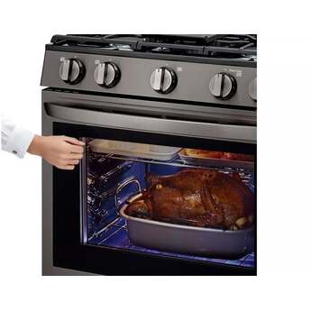 LG 30" Fingerprint Resistant Black Stainless Steel Natural Gas ThinQ InstaView Sealed Burner Range with Air Fry - Convection — thumbnail 13