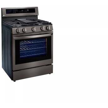LG 30" Fingerprint Resistant Black Stainless Steel Natural Gas ThinQ InstaView Sealed Burner Range with Air Fry - Convection — thumbnail 6