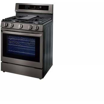 LG 30" Fingerprint Resistant Black Stainless Steel Natural Gas ThinQ InstaView Sealed Burner Range with Air Fry - Convection — thumbnail 8