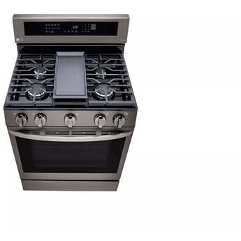 LG 30" Fingerprint Resistant Black Stainless Steel Natural Gas ThinQ InstaView Sealed Burner Range with Air Fry - Convection — thumbnail 9