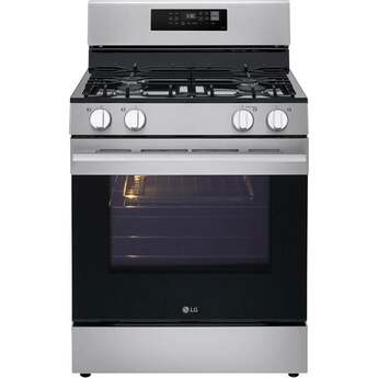 LG 30 Inch Freestanding 6.3 Cu. Ft. Gas Range With Probake Convection With Easyclean, Wi-Fi Enabled, And Airfry, 4 Burner Cooktop, ThinQ, And Energy Star Rating: Stainless Steel — thumbnail 4