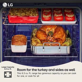 LG 30 Inch Freestanding 6.3 Cu. Ft. Gas Range With Probake Convection With Easyclean, Wi-Fi Enabled, And Airfry, 4 Burner Cooktop, ThinQ, And Energy Star Rating: Stainless Steel — thumbnail 7