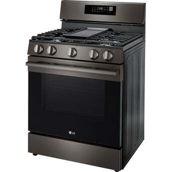 LG 30 Inch Smart Freestanding Smart Gas Range with 5 Sealed Burners, 6.3 Cu. Ft. Capacity, UltraHeat™ 20K BTU Burner, ProBake Convection®, Air Fry, EasyClean® + Self Clean, Storage Drawer, and Sabbath Mode: Black Stainless Steel — thumbnail 14