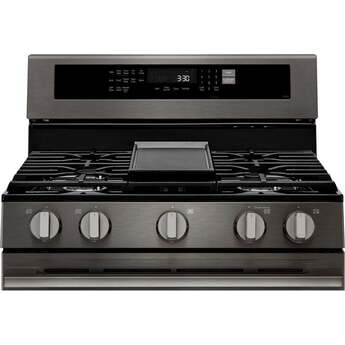 LG 30 Inch Freestanding Smart Gas Range with 5 Sealed Burners, 6.3 cu. ft. ProBake Convection® Oven, UltraHeat™ Burner, Storage Drawer, Air Fry, Sabbath Mode, InstaView®, and EasyClean®: Black Stainless Steel — thumbnail 11
