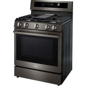 LG 30 Inch Freestanding Smart Gas Range with 5 Sealed Burners, 6.3 cu. ft. ProBake Convection® Oven, UltraHeat™ Burner, Storage Drawer, Air Fry, Sabbath Mode, InstaView®, and EasyClean®: Black Stainless Steel — thumbnail 13