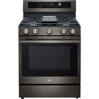 LG 30 Inch Freestanding Smart Gas Range with 5 Sealed Burners, 6.3 cu. ft. ProBake Convection® Oven, UltraHeat™ Burner, Storage Drawer, Air Fry, Sabbath Mode, InstaView®, and EasyClean®: Black Stainless Steel — thumbnail 15