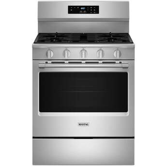 Maytag 30 Inch. 5.0 Cu. Ft. Gas Range With Steam Clean: Stainless Steel