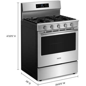 Maytag 30 Inch. 5.0 Cu. Ft. Gas Range With Steam Clean: Stainless Steel — thumbnail 10
