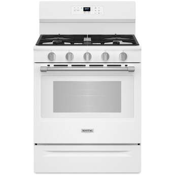 Maytag 30 Inch, 5.3 Cu. Ft. Gas Range With No Preheat Air Fry and Air Baking: White