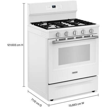 Maytag 30 Inch, 5.3 Cu. Ft. Gas Range With No Preheat Air Fry and Air Baking: White — thumbnail 24