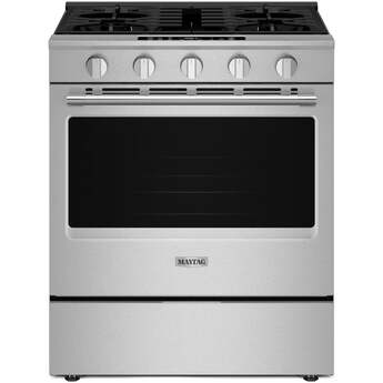Maytag 30-Inch Wide Slide-In Gas Range with Grill Mode and No Preheat Air Fry - 5.0 Cu. Ft.: Fingerprint-Resistant Stainless Steel