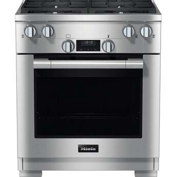 Miele HR17243G G7000 Series 30 Inch Natural Gas, Dual Fuel Freestanding Range in Clean Touch Steel