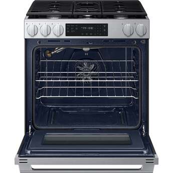 Samsung 30 Inch Slide-In Gas Smart Range with 5 Sealed Burners, 6.0 cu. ft. Convection Oven, 17K BTU Power Burner, Griddle, Storage Drawer, No-Preheat Air Fry Max, Self Clean, and ADA Compliant: Stainless Steel — thumbnail 10