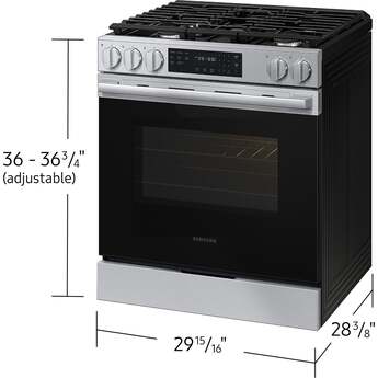 Samsung 30 Inch Slide-In Gas Smart Range with 5 Sealed Burners, 6.0 cu. ft. Convection Oven, 17K BTU Power Burner, Griddle, Storage Drawer, No-Preheat Air Fry Max, Self Clean, and ADA Compliant: Stainless Steel — thumbnail 14