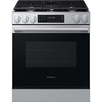 Samsung 30 Inch Slide-In Gas Smart Range with 5 Sealed Burners, 6.0 cu. ft. Convection Oven, 17K BTU Power Burner, Griddle, Storage Drawer, No-Preheat Air Fry Max, Self Clean, and ADA Compliant: Stainless Steel — thumbnail 15