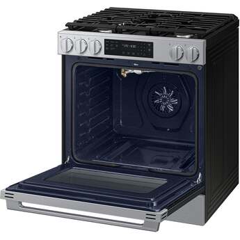 Samsung 30 Inch Slide-In Gas Smart Range with 5 Sealed Burners, 6.0 cu. ft. Convection Oven, 17K BTU Power Burner, Griddle, Storage Drawer, No-Preheat Air Fry Max, Self Clean, and ADA Compliant: Stainless Steel — thumbnail 19