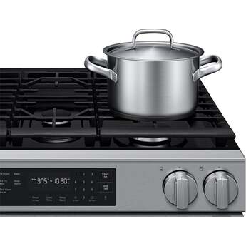 Samsung 30 Inch Slide-In Gas Smart Range with 5 Sealed Burners, 6.0 cu. ft. Convection Oven, 17K BTU Power Burner, Griddle, Storage Drawer, No-Preheat Air Fry Max, Self Clean, and ADA Compliant: Stainless Steel — thumbnail 22