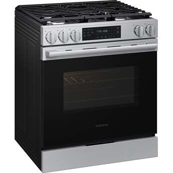 Samsung 30 Inch Slide-In Gas Smart Range with 5 Sealed Burners, 6.0 cu. ft. Convection Oven, 17K BTU Power Burner, Griddle, Storage Drawer, No-Preheat Air Fry Max, Self Clean, and ADA Compliant: Stainless Steel — thumbnail 6