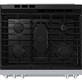 Samsung 30 Inch Slide-In Gas Smart Range with 5 Sealed Burners, 6.0 cu. ft. Convection Oven, 17K BTU Power Burner, Griddle, Storage Drawer, No-Preheat Air Fry Max, Self Clean, and ADA Compliant: Stainless Steel — thumbnail 7