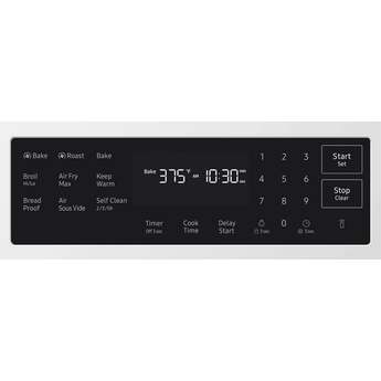 Samsung 30 Inch Slide-In Gas Smart Range with 5 Sealed Burners, 6.0 cu. ft. True Convection Oven, 18K BTU Dual Ring Burner, Griddle, Storage Drawer, No-Preheat Air Fry Max, Self Clean, and ADA Compliant: White Glass — thumbnail 2