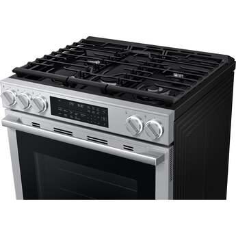 Samsung 30 Inch Slide-In Gas Smart Range with 5 Sealed Burners, 6.0 cu. ft. True Convection Oven, 23K BTU Dual Ring Burner, Reversible Griddle, Storage Drawer, No-Preheat Air Fry Max, Self Clean, and ADA Compliant: Stainless Steel — thumbnail 13