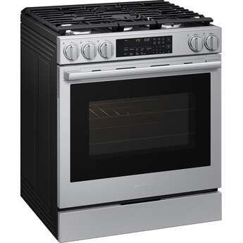 Samsung 30 Inch Slide-In Gas Smart Range with 5 Sealed Burners, 6.0 cu. ft. True Convection Oven, 23K BTU Dual Ring Burner, Reversible Griddle, Storage Drawer, No-Preheat Air Fry Max, Self Clean, and ADA Compliant: Stainless Steel — thumbnail 14