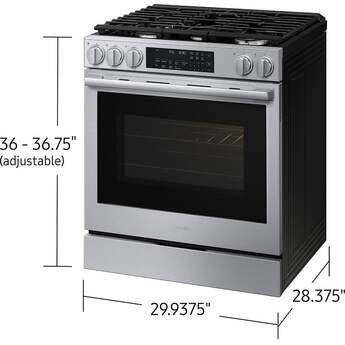 Samsung 30 Inch Slide-In Gas Smart Range with 5 Sealed Burners, 6.0 cu. ft. True Convection Oven, 23K BTU Dual Ring Burner, Reversible Griddle, Storage Drawer, No-Preheat Air Fry Max, Self Clean, and ADA Compliant: Stainless Steel — thumbnail 32
