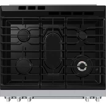 Samsung 30 Inch Slide-In Gas Smart Range with 5 Sealed Burners, 6.0 cu. ft. True Convection Oven, 23K BTU Dual Ring Burner, Reversible Griddle, Storage Drawer, No-Preheat Air Fry Max, Self Clean, and ADA Compliant: White Glass — thumbnail 12