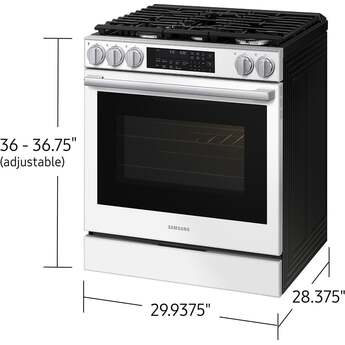 Samsung 30 Inch Slide-In Gas Smart Range with 5 Sealed Burners, 6.0 cu. ft. True Convection Oven, 23K BTU Dual Ring Burner, Reversible Griddle, Storage Drawer, No-Preheat Air Fry Max, Self Clean, and ADA Compliant: White Glass — thumbnail 32