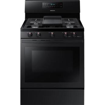 Samsung NX58T5601SB 30 Inch Black Gas Convection Freestanding Range