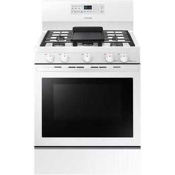 Samsung NX58T5601SW 30 Inch White Gas Convection Freestanding Range