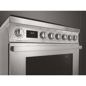 Smeg Portofino 30" Stainless Steel Freestanding Dual Fuel Natural Gas Sealed Burner Range — thumbnail 2