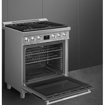 Smeg SPR30UGGX  30 Inch Natural Gas Freestanding Range, in Stainless Steel — thumbnail 10